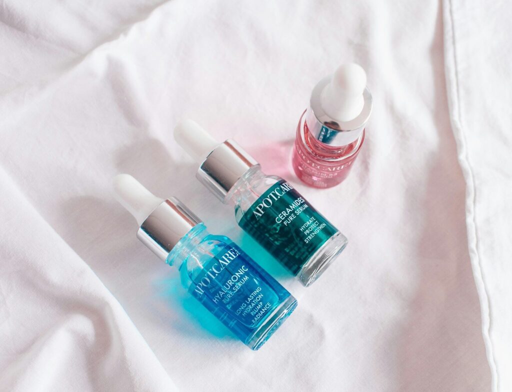 teal and white nail polish